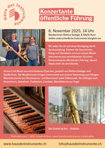 Konzertante öffentliche Führung am 8. November 2025, 14Uhr